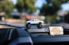 Een stijlvolle vrachtwagen met gepersonaliseerd interieur en accessoires, perfect voor chauffeurs die comfort waarderen.